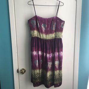 Paisley Print Metallic Dress